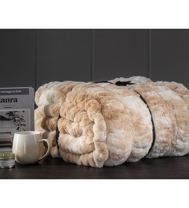 Luxury Soft Leopard Slipper And Faux Fur Blanket Set for Christmas Birthday Gift