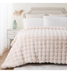 Luxury Stylish Bubble Minky Blanket Neutral Luxury Fur Fluffy Blanket Super Comfortable Blankets for Bed