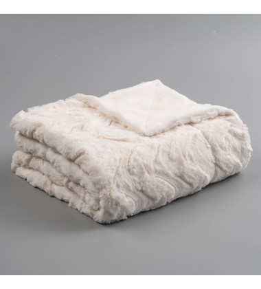 Decorative Soft Fluffy Faux Fur Throw Blanket 50" x 60" for Wedding