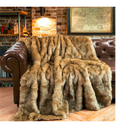 270x270cm Home Decorative Sofa Bed Luxury Deluxe Contemporary Fox Faux Imitation Full Fox Fur Full Skin Throw Blanket