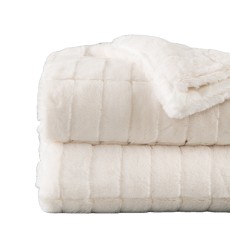 Super Soft Luxury White Decorative Extra Soft Faux Fur Throw Blanket 50