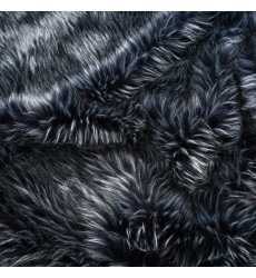 Gray Luxury Modacrylic Fluffy Fur Throw Animal Friendly Fox Fur Fluffy Faux Fur Blanket