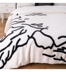 New Technique Low  Pattern Digital Printing Rabbit Faux Fur Throw Blanket Personalised