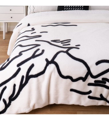 New Technique Low  Pattern Digital Printing Rabbit Faux Fur Throw Blanket Personalised