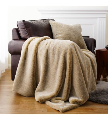 Luxury Stunning Frosted Double Sides Super Soft Cationic Faux Fur Chinchilla Throw Blankets for Winter