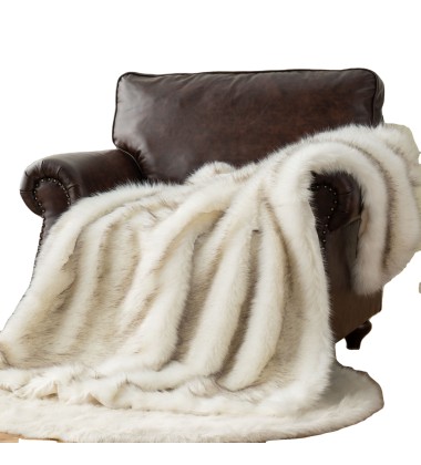 270x270cm Home Decorative Sofa Bed Luxury Deluxe Contemporary Fox Faux Imitation Full Fox Fur Full Skin Throw Blanket