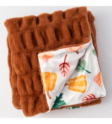 Luxury Cozy Pumpkin Color Double Sides Ruched Minky Throw Hugs Halloween Autumn Harvest Plush Stretch Seasonal Faux Fur Blanket