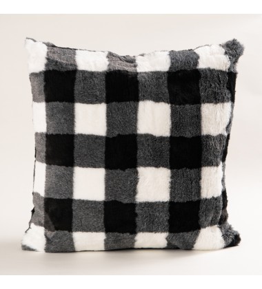 Korean Ultra Soft Black and White Checker Buffalo Plaid Christmas Blanket Faux fur Throw Blankets