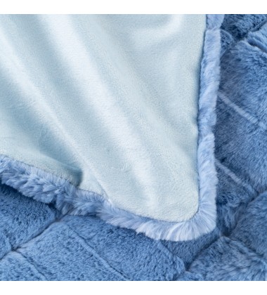 Luxury Blue Oversized Throw Blanket Warm Elegant Softest Cozy Faux Fur Home Throw Blanket