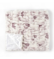 New Color Elegant Tie Dye Purple Ruched Faux Fur Minky Blanket for winter 5060 Premium Soft Cozy Brushed Long Fur For Bed