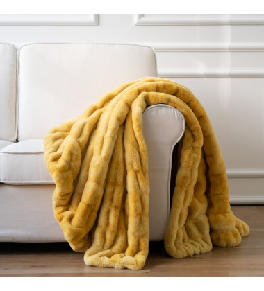 Super Soft Faux Fur Throw Blanket Fluffy Reversible Blanket Tie Dye Throw Blankets for Couch