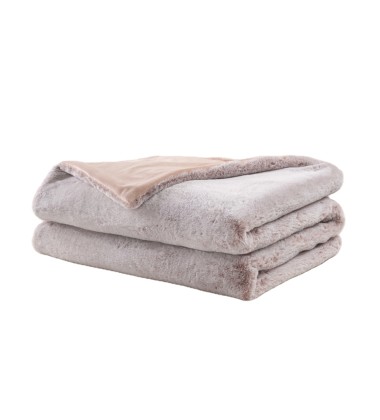 Luxurious Soft Faux Frost Tip Fur and Velvety Mink Throw Blanket Rose Super Cozy Blanket Reversible Silky Royal Blanket