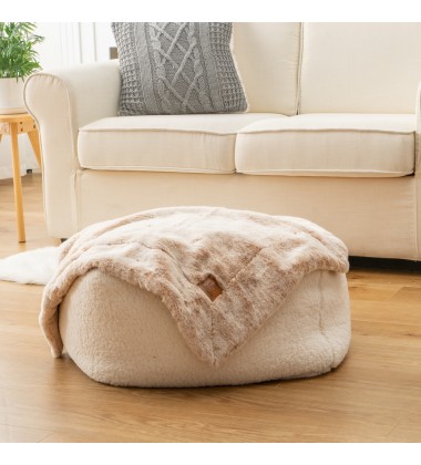 2 Tone PV Faux Fur Couch Cover Protector Bedding Waterproof Designer Soft Reversible Puppy Private Label Pet Dog Sherpa Blanket