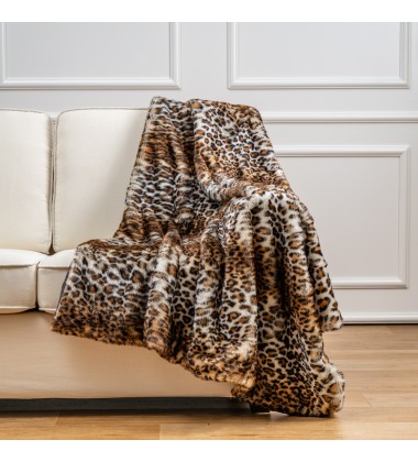 Cheetah Print Throw Blankets Faux Fur Extra Large Throw Blanket 50x60inches Bed Blanket Sand Leopard Printing