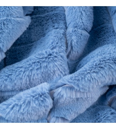 Luxury Blue Oversized Throw Blanket Warm Elegant Softest Cozy Faux Fur Home Throw Blanket