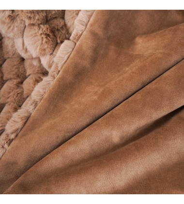 Double Side Luxury Decorative Tan Color Oversized Minky Faux Fur Throws