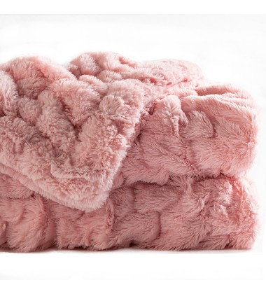 60x72Inch High end Quality Super Soft Thick Fluffy Outstanding Warm Double Sides Ruched Minky Throw Blankets for Couch