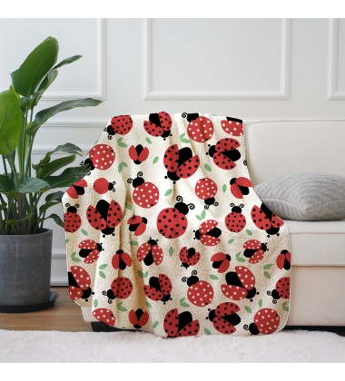 decorative print velvet throw pillow covers Ladybird Seamless Pattern Pillow Cases  for Home Sofa