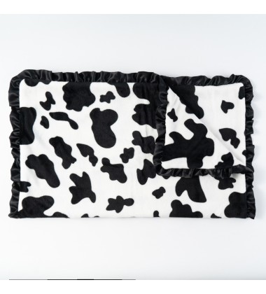 Black and White Cow Print Double Sides Fuzzy Super Soft Silky Cute Fleece Faux Fur Minky Blankets for Kids Boys Girls Adults