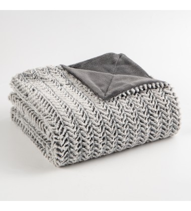 Hot Sale Luxury Style Fuzzy Faux Fur Throw Elegant Rectangular Embossed Sherpa Throw Blanket for Winter Dark Gray Color