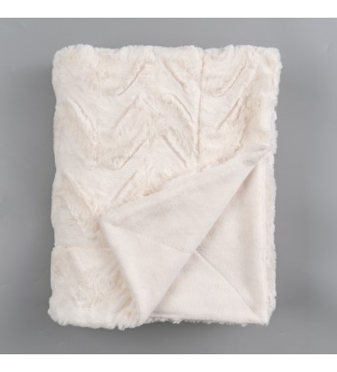 Decorative Soft Fluffy Faux Fur Throw Blanket 50" x 60" for Wedding