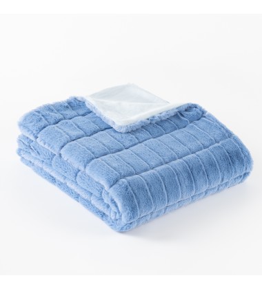 Luxury Blue Oversized Throw Blanket Warm Elegant Softest Cozy Faux Fur Home Throw Blanket