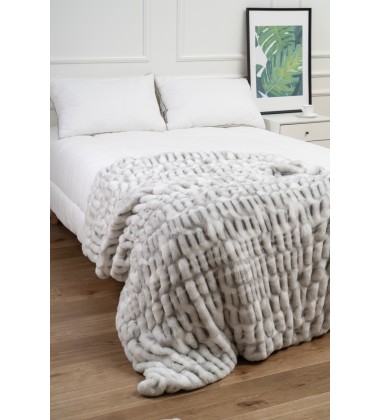 Faux Fur Bed Blanket Soft Cozy Warm Fluffy Variation Print Minky Fleece Throw Blanket