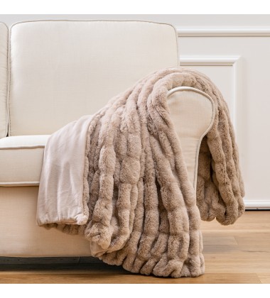 Ultra Soft micromink Faux Fur Plush Throw Blanket Premium Luxurious Snuggle Blanket