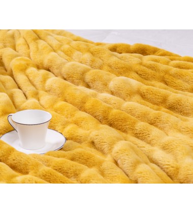 Super Soft Faux Fur Throw Blanket Fluffy Reversible Blanket Tie Dye Throw Blankets for Couch