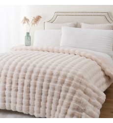 Luxury Stylish Bubble Minky Blanket Neutral Luxury Fur Fluffy Blanket Super Comfortable Blankets for Bed