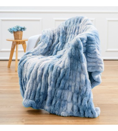 Soft Plush Ruched Mink Blankets for Winter Comforter Cheap Double Faux Fur Mink Royal Faux Fur Throw Blankets