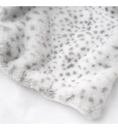 Hot Selling Reversible Super Soft Fuzzy Snow Leopard Print Fake Fur Throw Blanket for winter