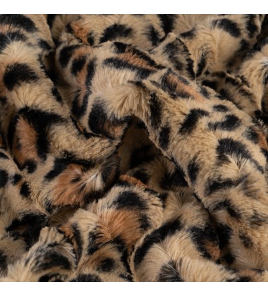 Royal Luxury Cozy Brushed Printed Leopard Pattern Plush Furry Rabbit Fur Minky leopard blanket for Winter