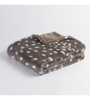 Hot Selling Reversible Super Soft Fuzzy Snow Leopard Print Fake Fur Throw Blanket for winter