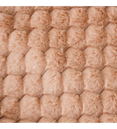 Luxury Jacquard Diamond Pattern Faux Fur Throw Blanket for sofa