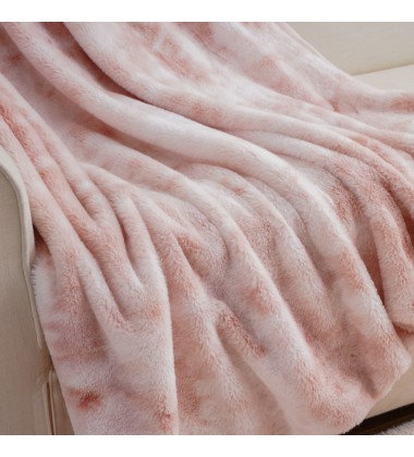 Princess Pink Faux Fur Throw Blanket 50x60 Inches Tie-dye Plush Decorative Reversible Throw Blanket for Baby