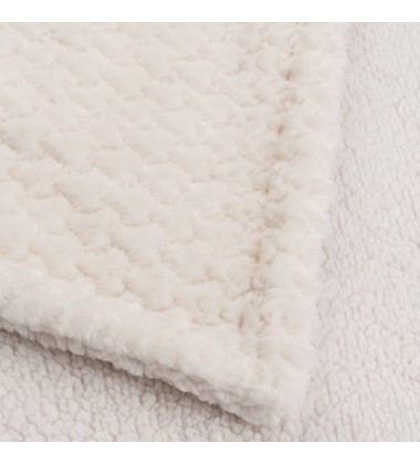 Heart Shape Embossed Faux Fur Minky Sherpa Faux Fur Throw Pet Blanket