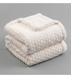 Heart Shape Embossed Faux Fur Minky Sherpa Faux Fur Throw Pet Blanket