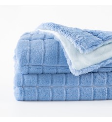 Luxury Blue Oversized Throw Blanket Warm Elegant Softest Cozy Faux Fur Home Throw Blanket