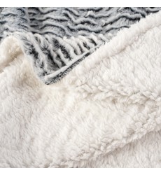 Faux Fur Throw Blanket Mermaid Scales Design White Sherpa Backside Soft Warm Plush Textured