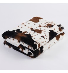 60 x 80 Cow Blanket Microfiber Throw Warm Cozy Fleece Animal Print Fleece Lightweight Travel Blanket