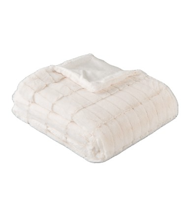 Super Soft Luxury White Decorative Extra Soft Faux Fur Throw Blanket 50