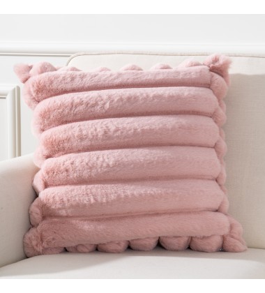 Faux Fur Plush Decorative Throw Pillow Covers Fuzzy Striped Soft Pillowcase Cushion Covers for Sofa Couch Bedroom