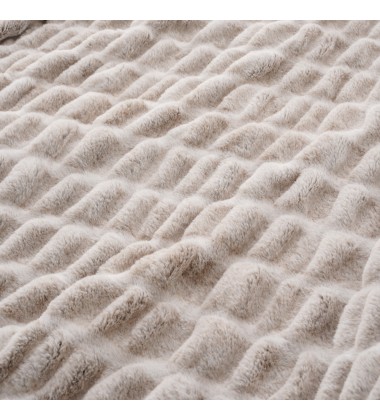 Sculpted Ruched Elegant Ultra-Plush Hypoallergenic Textured Bubble Faux Fur Throw Blanket Reversible Velvet Blanket