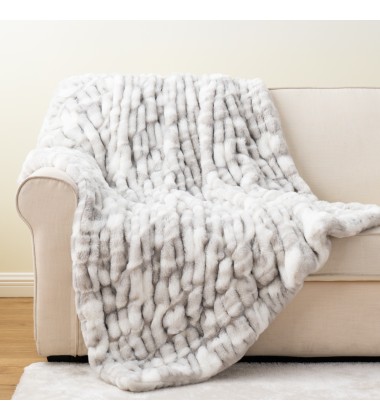 Faux Fur Adult Baby Blanket Super Soft Fuzzy Thick Weight Luxurious Cozy Warm Fluffy Plush Faux Fur Winter Blanket and Pillow