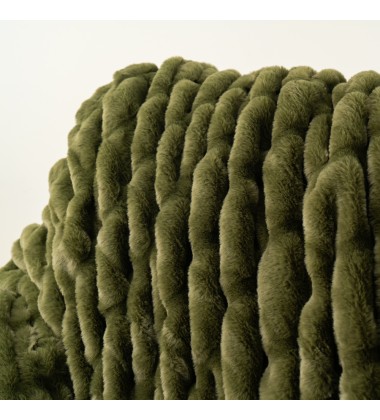 Sage Green Double Sides Ruched Stretchy Minky Blankets Luxury Super Soft Faux Fur Throw Blankets for sofa