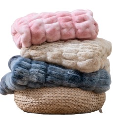 Soft Plush Ruched Mink Blankets for Winter Comforter Cheap Double Faux Fur Mink Royal Faux Fur Throw Blankets