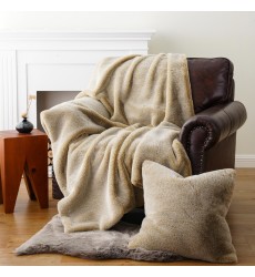 Luxury Stunning Frosted Double Sides Super Soft Cationic Faux Fur Chinchilla Throw Blankets for Winter