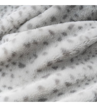 Hot Selling Reversible Super Soft Fuzzy Snow Leopard Print Fake Fur Throw Blanket for winter