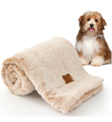 2 Tone PV Faux Fur Couch Cover Protector Bedding Waterproof Designer Soft Reversible Puppy Private Label Pet Dog Sherpa Blanket